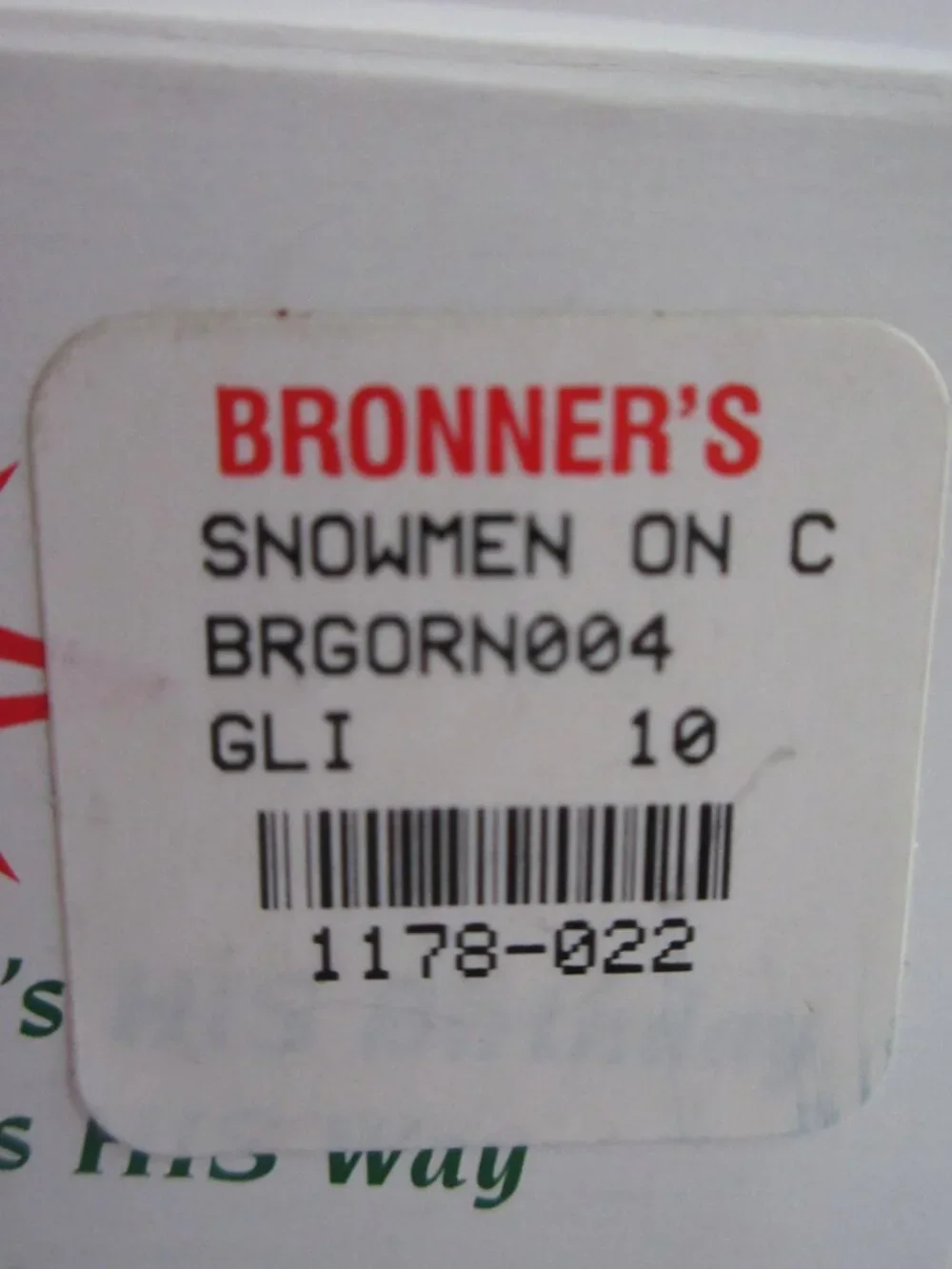 Bronner's Snowmen on Clear Glass Christmas Ornament G&L Cap Faux Snow Beads